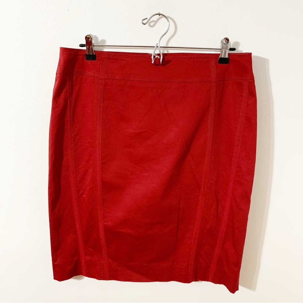 White House Black Market Red Pencil Skirt- Deep Red